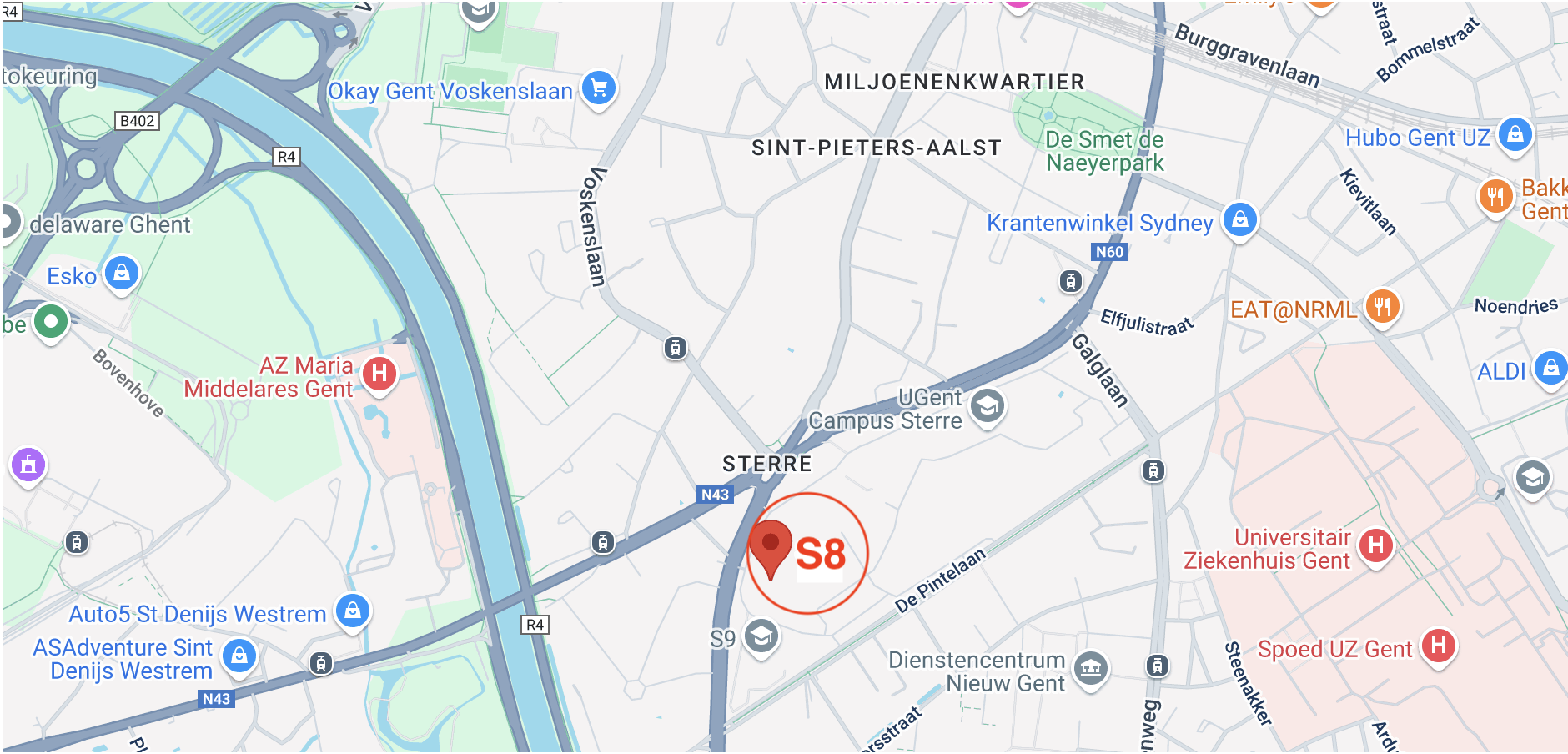 Map - De Sterre, S8 Building